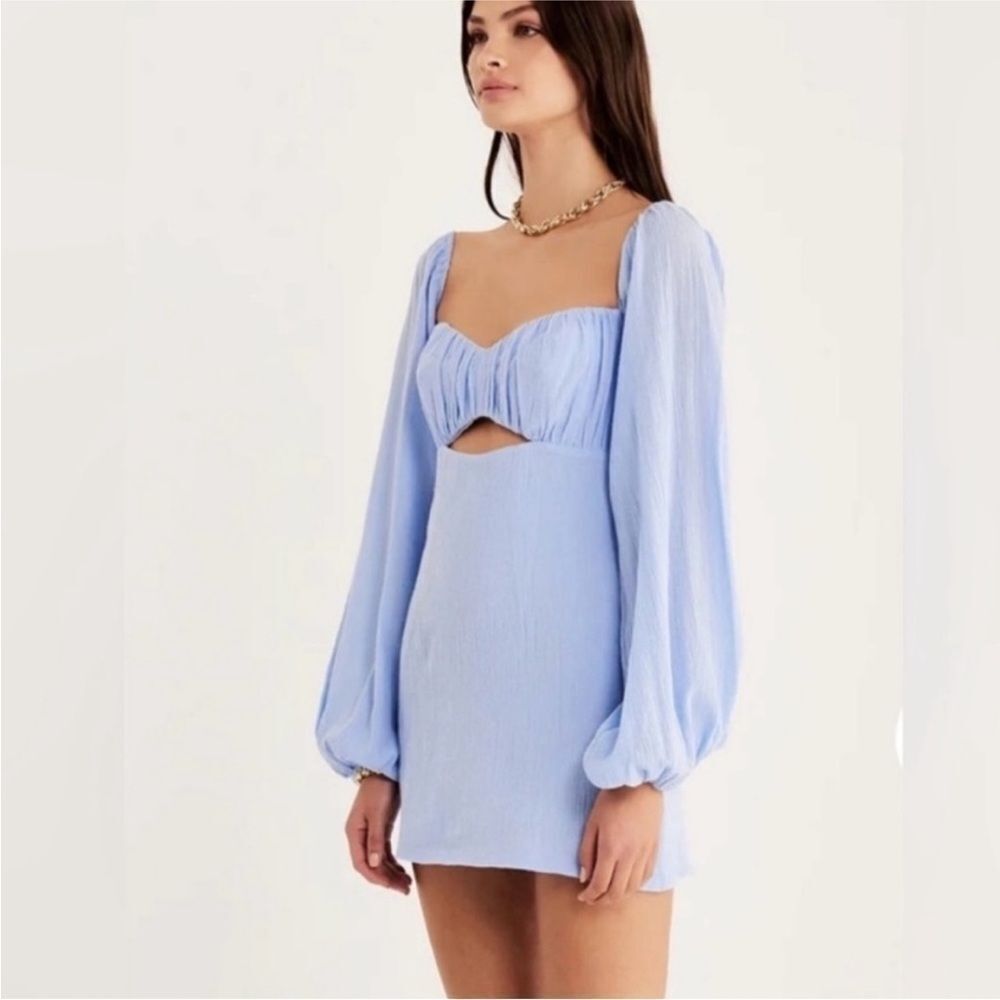 Free People x RUMER Camille Mini Dress Blue Small NWT - Picture 10 of 10